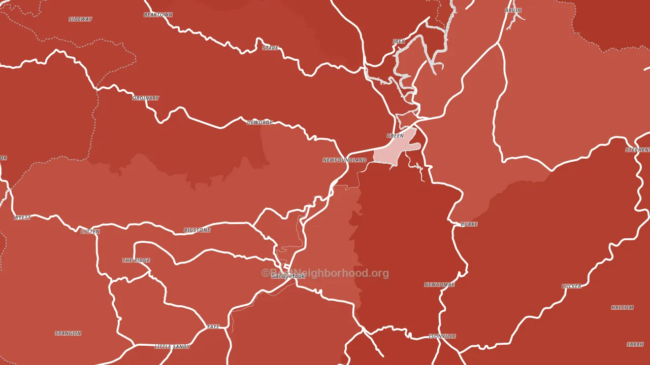 Elliott County, KY block-group political-lean map