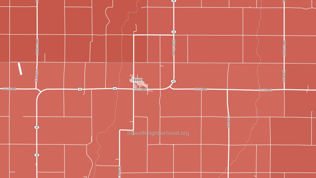 Elliott, IA block-group political-lean map