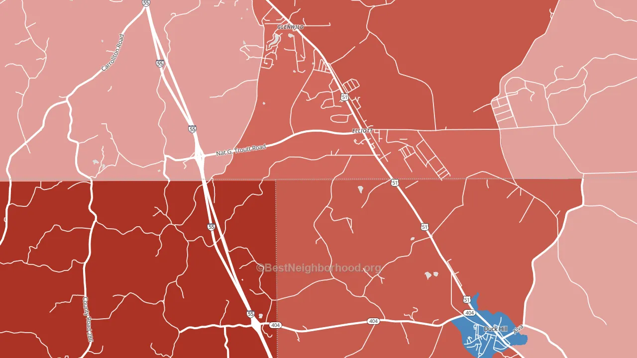 Elliott, MS block-group political-lean map