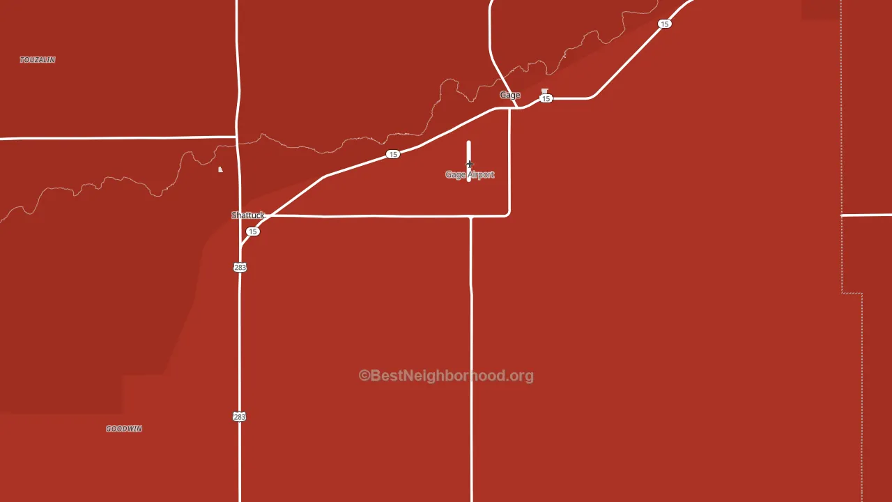 Ellis County, OK block-group political-lean map