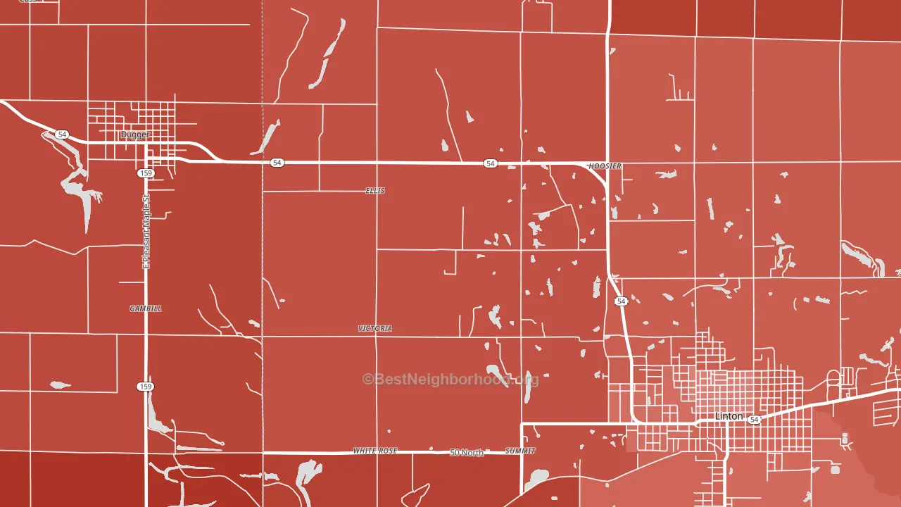 Ellis, IN block-group political-lean map