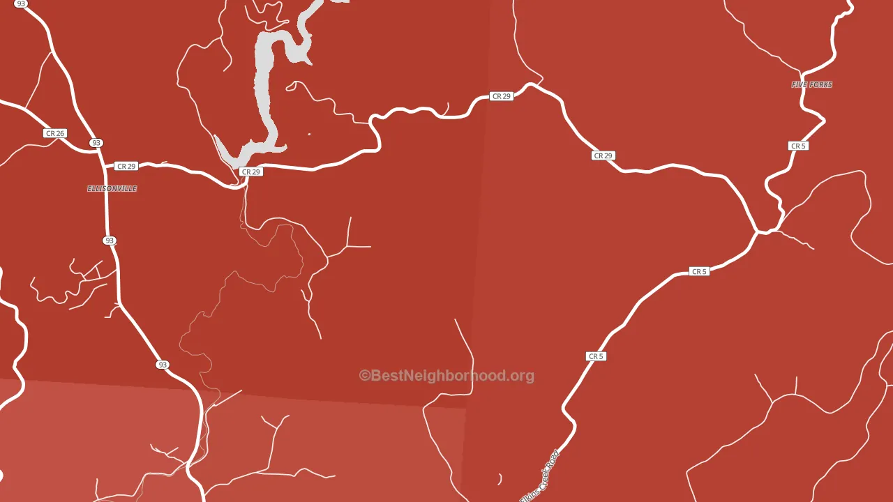 Ellisonville, OH block-group political-lean map