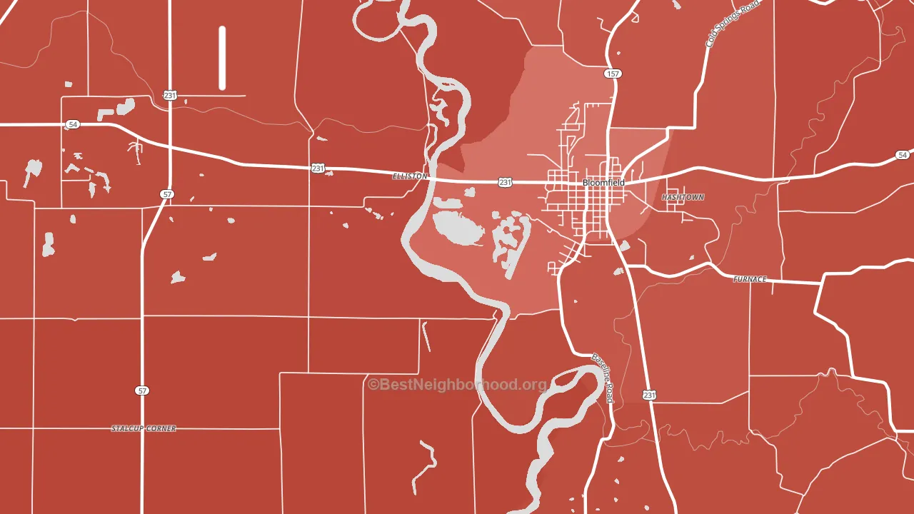 Elliston, IN block-group political-lean map