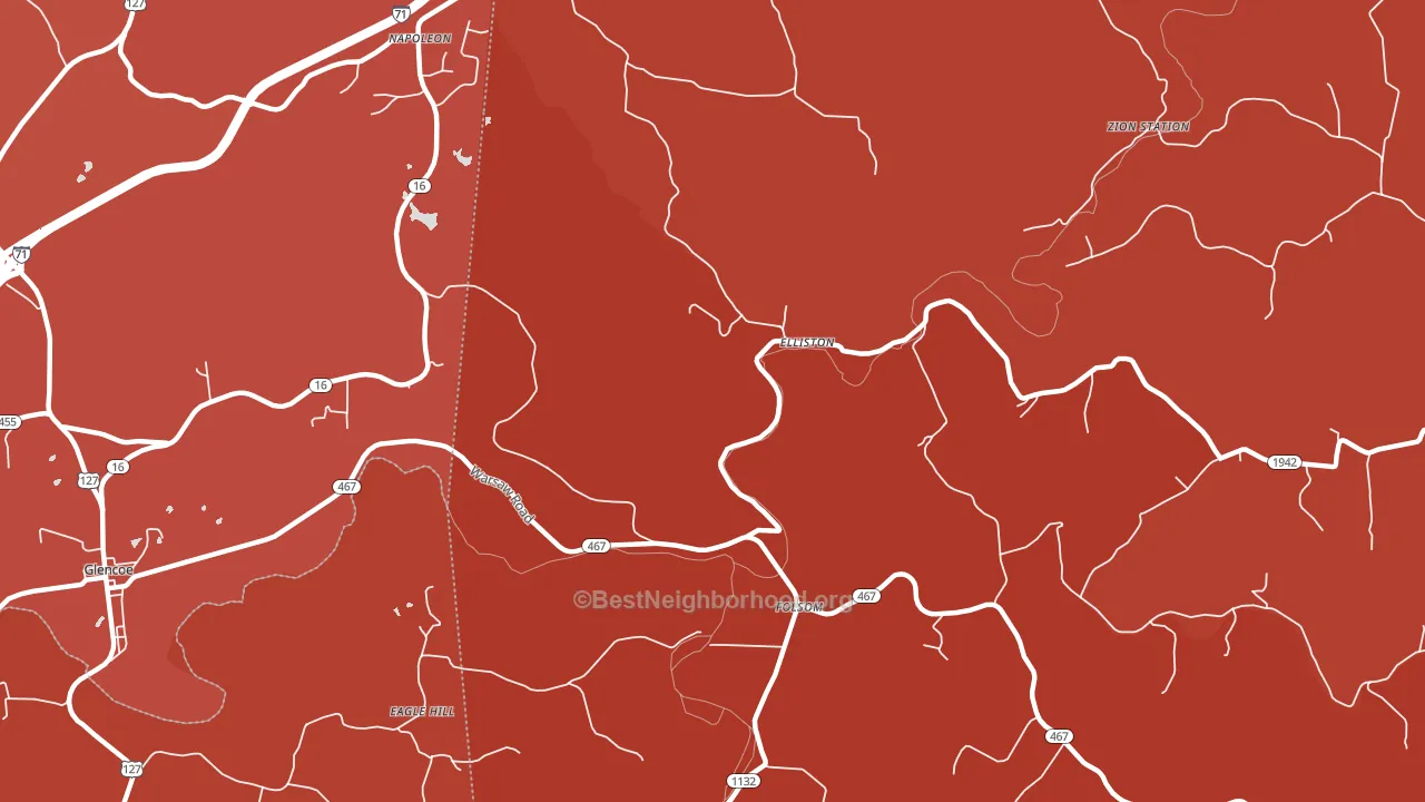 Elliston, KY block-group political-lean map