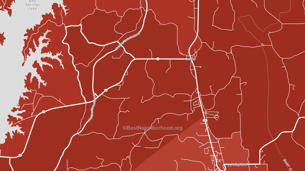 Ellistown, MS block-group political-lean map