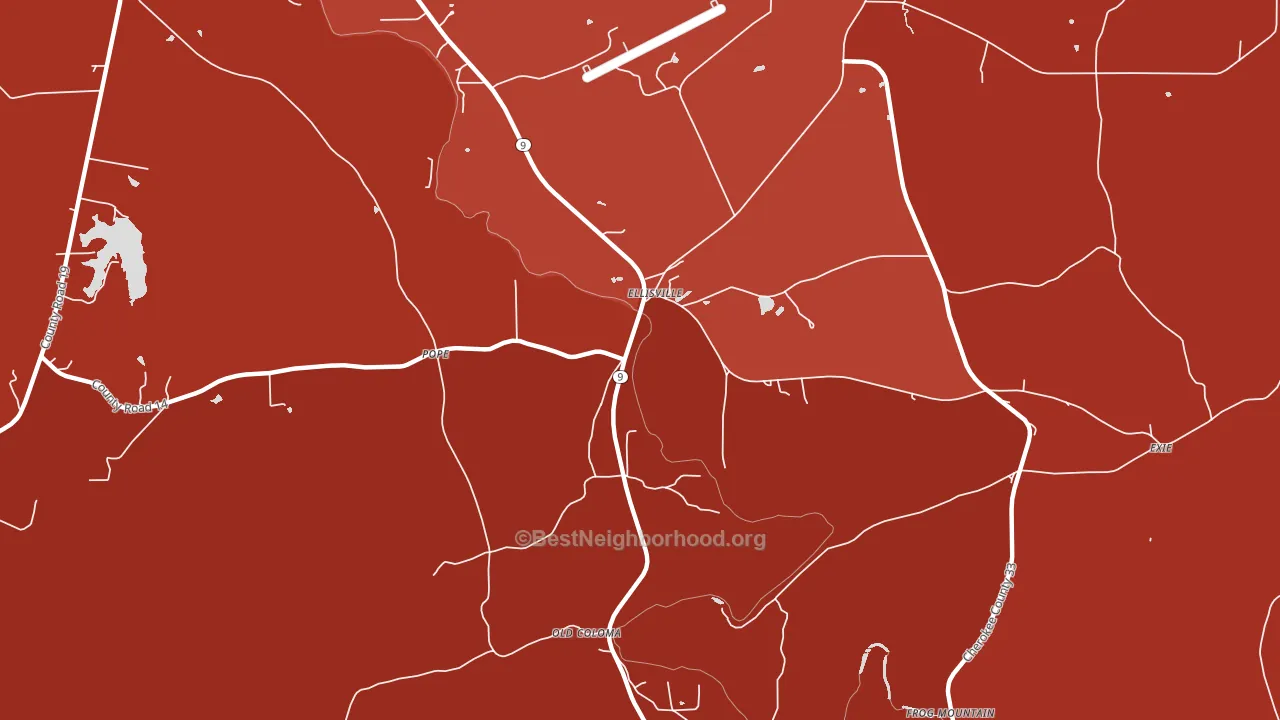 Ellisville, AL block-group political-lean map
