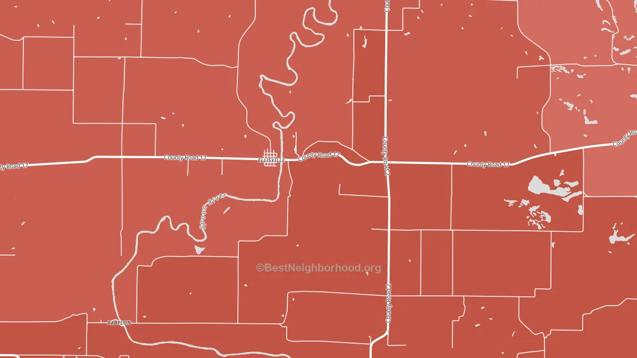 Ellisville, IL block-group political-lean map