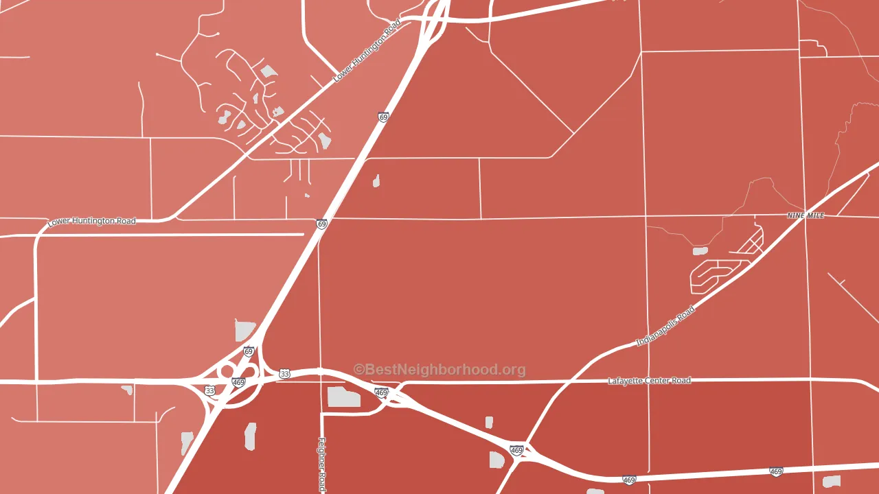Ellisville, IN block-group political-lean map