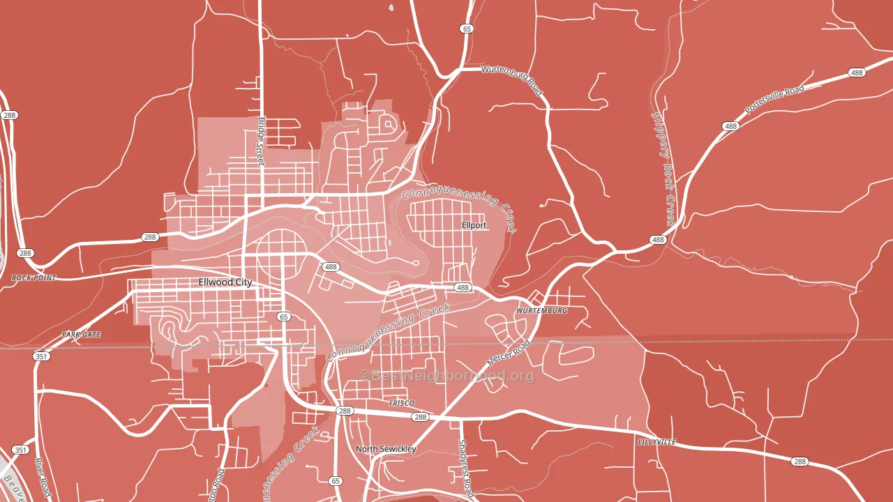 Ellport, PA block-group political-lean map