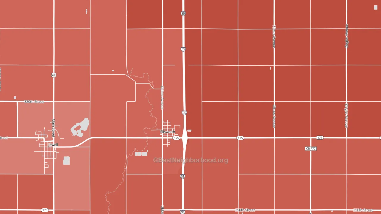 Ellsworth, IA block-group political-lean map