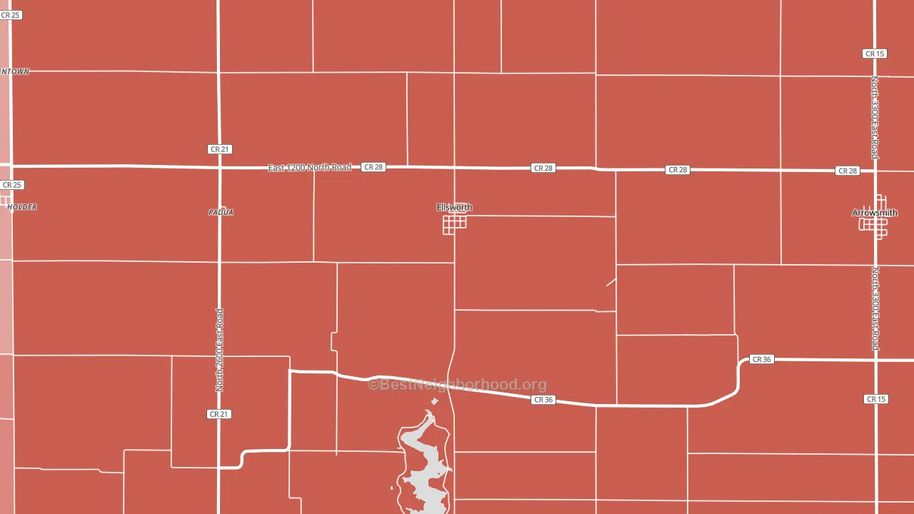 Ellsworth, IL block-group political-lean map