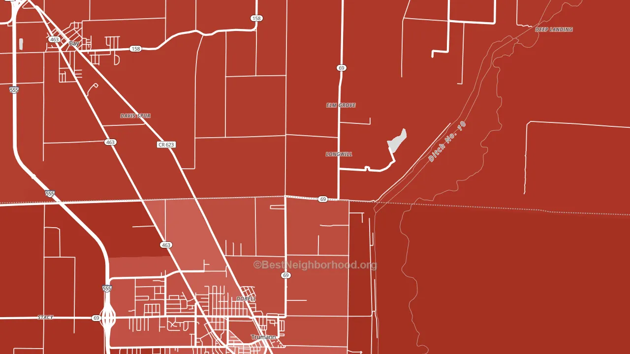 Elm Grove, AR block-group political-lean map