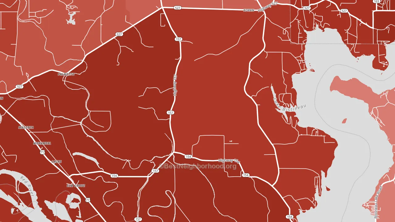 Elm Grove, LA block-group political-lean map