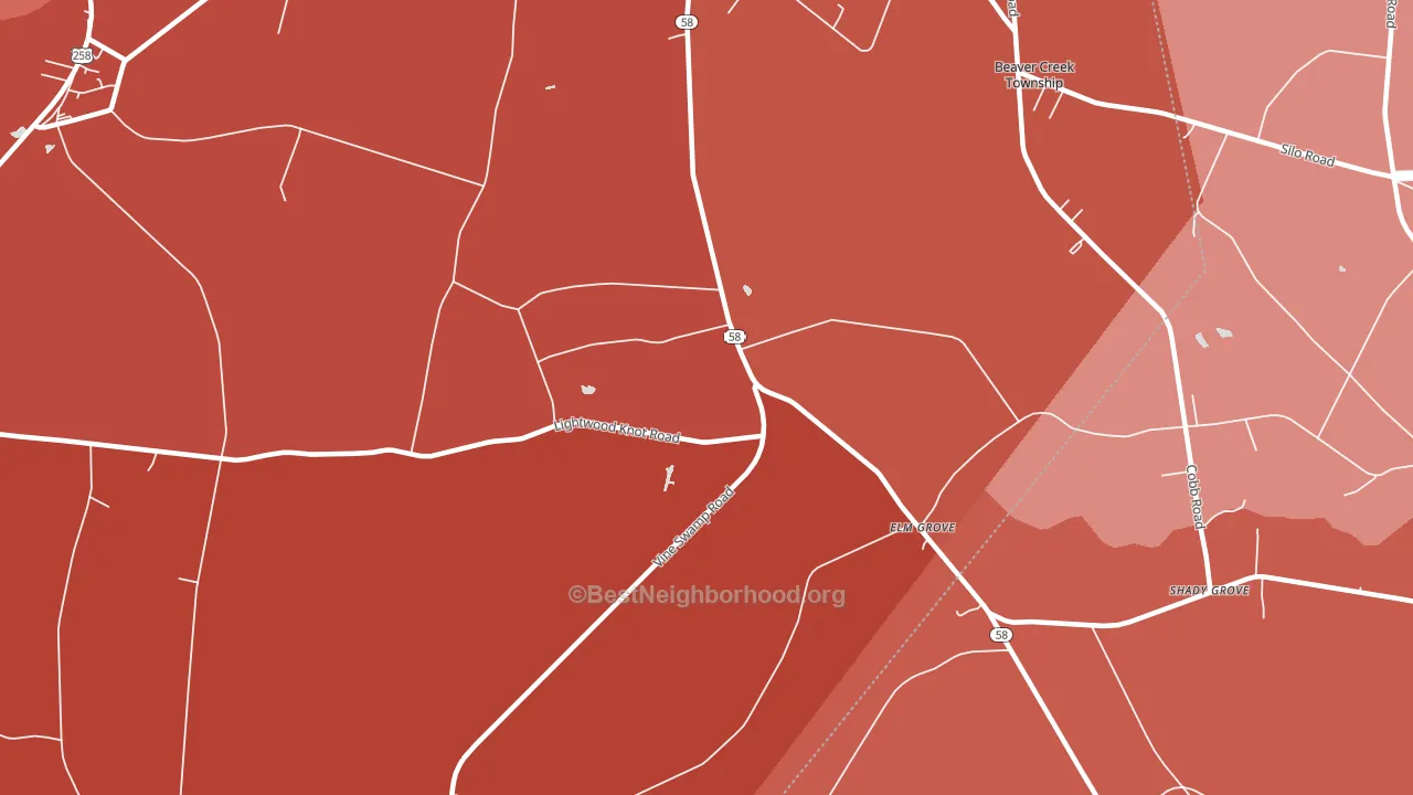 Elm Grove, NC block-group political-lean map