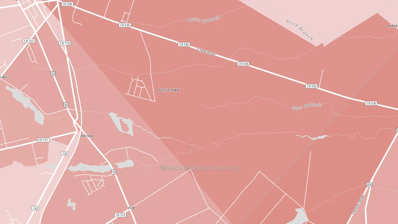 Elm, NJ block-group political-lean map