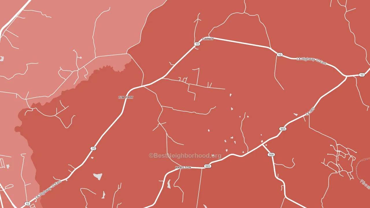 Elm Park, LA block-group political-lean map