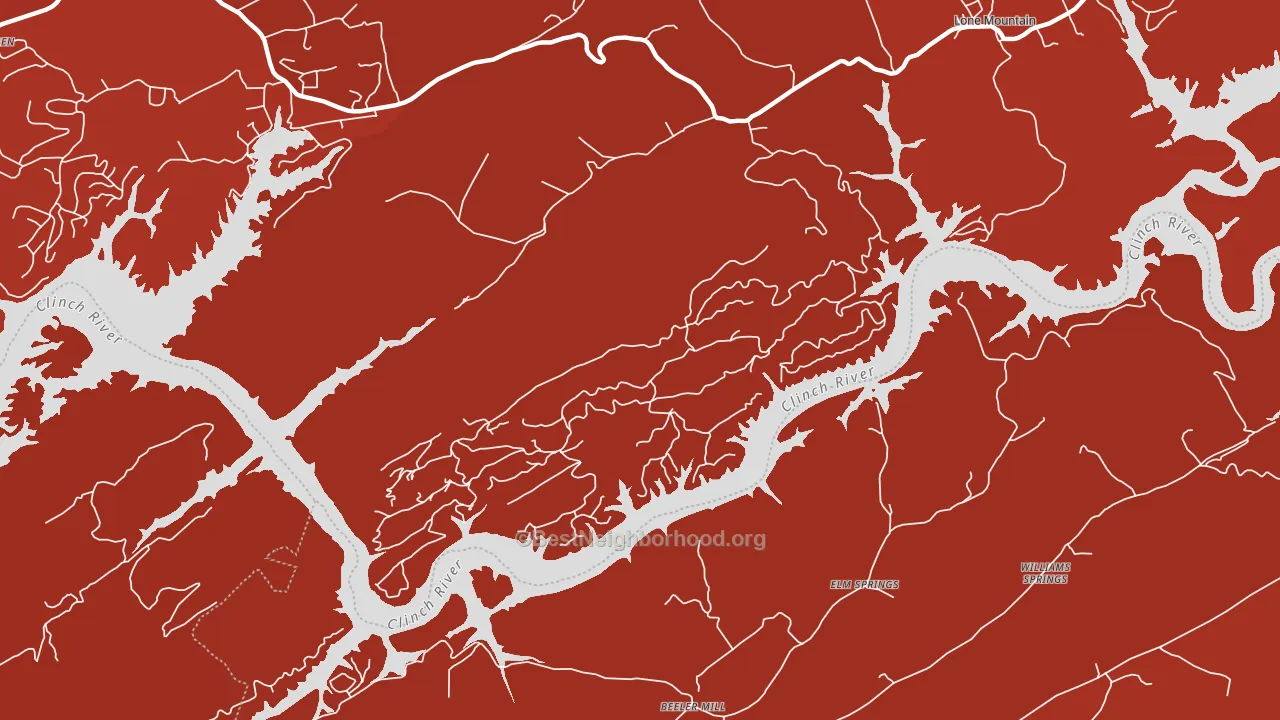 Elm Springs, TN block-group political-lean map