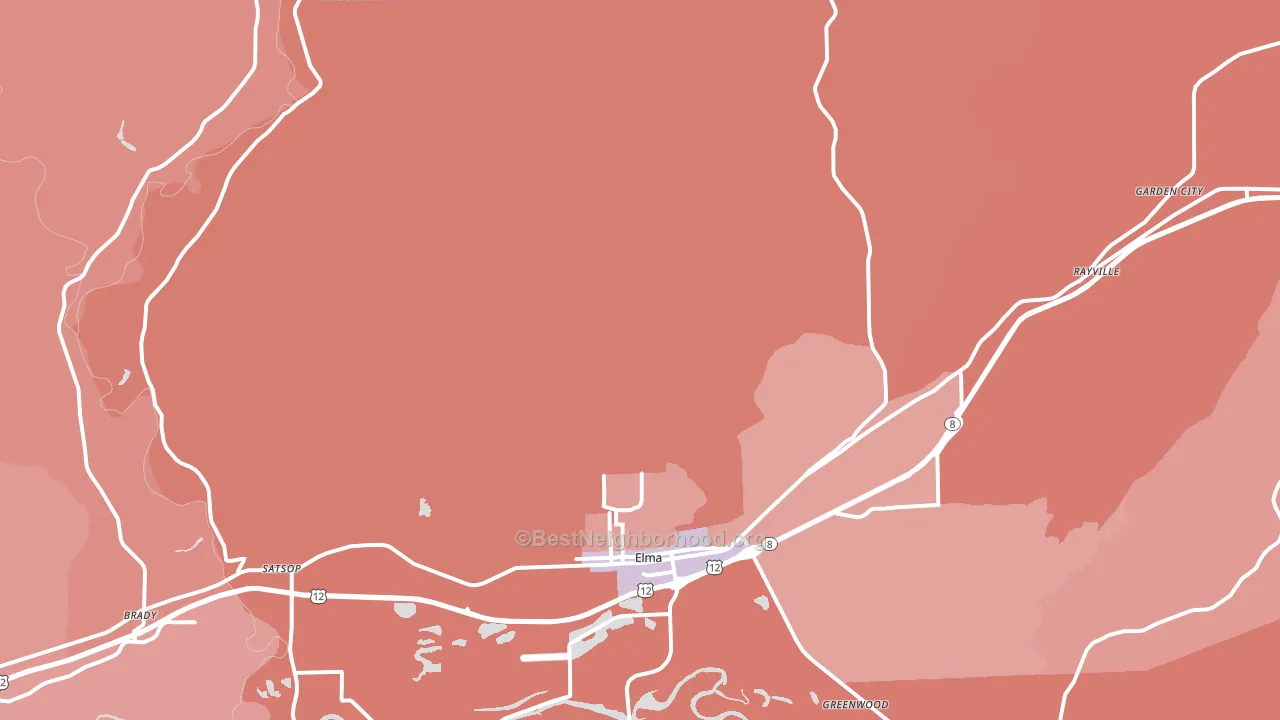 Elma, WA block-group political-lean map