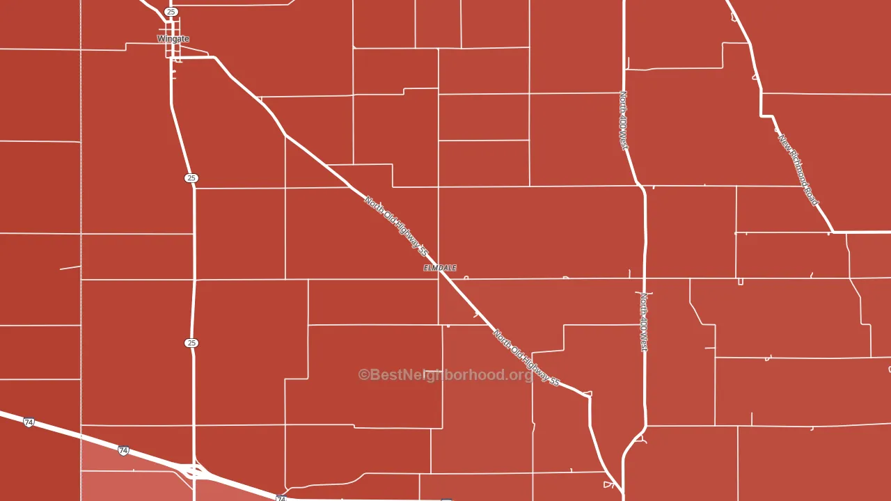 Elmdale, IN block-group political-lean map