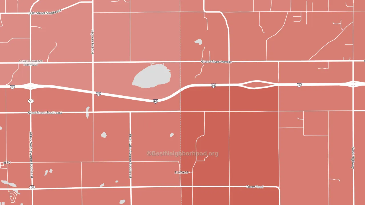 Elmdale, MI block-group political-lean map