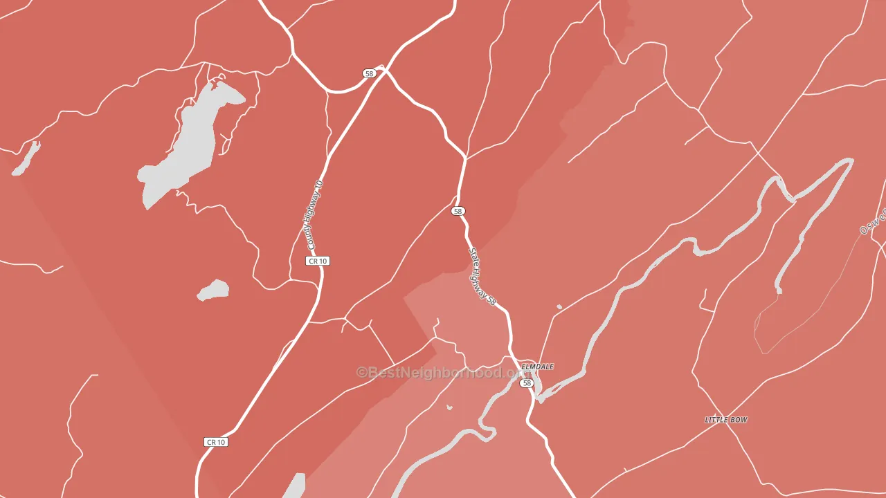 Elmdale, NY block-group political-lean map