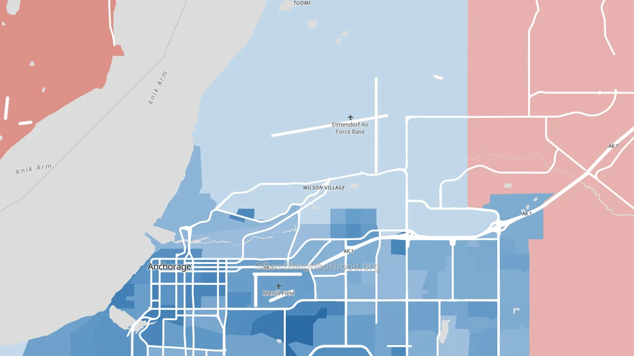 Elmendorf Afb, AK block-group political-lean map