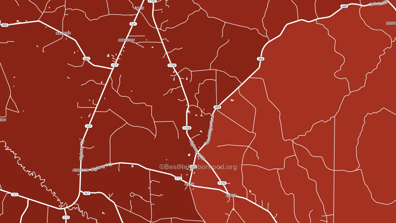 Elmer, LA block-group political-lean map