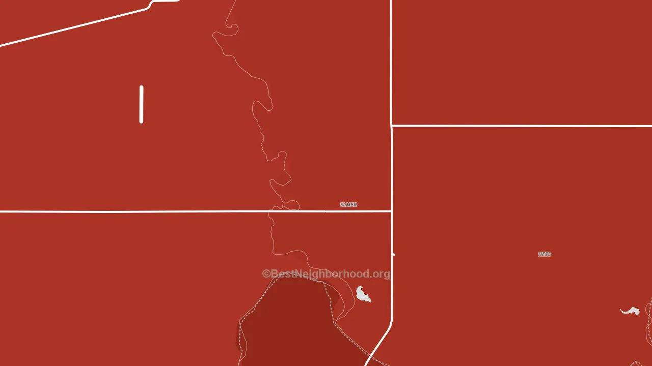 Elmer, OK block-group political-lean map