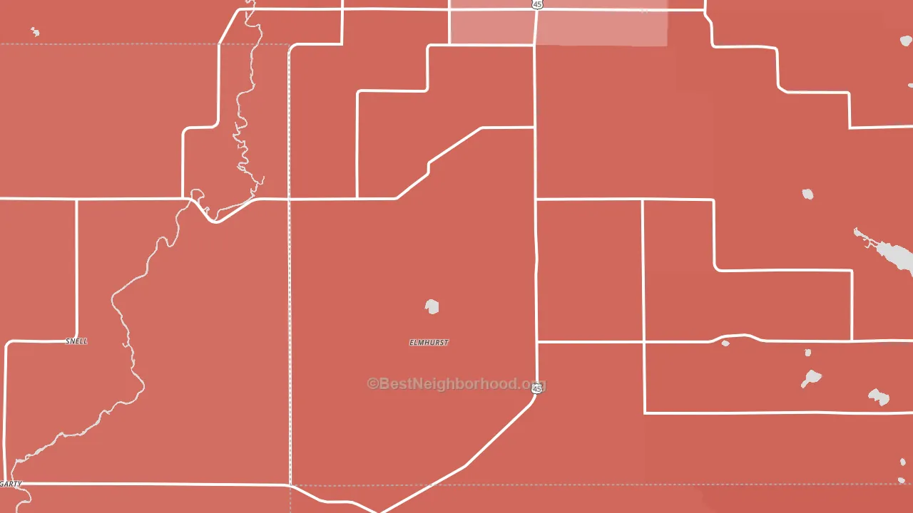 Elmhurst, WI block-group political-lean map