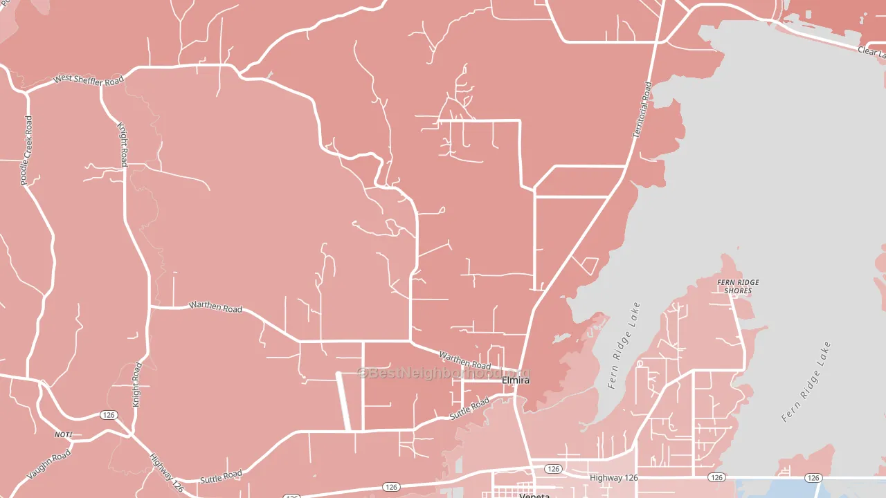 Elmira, OR block-group political-lean map
