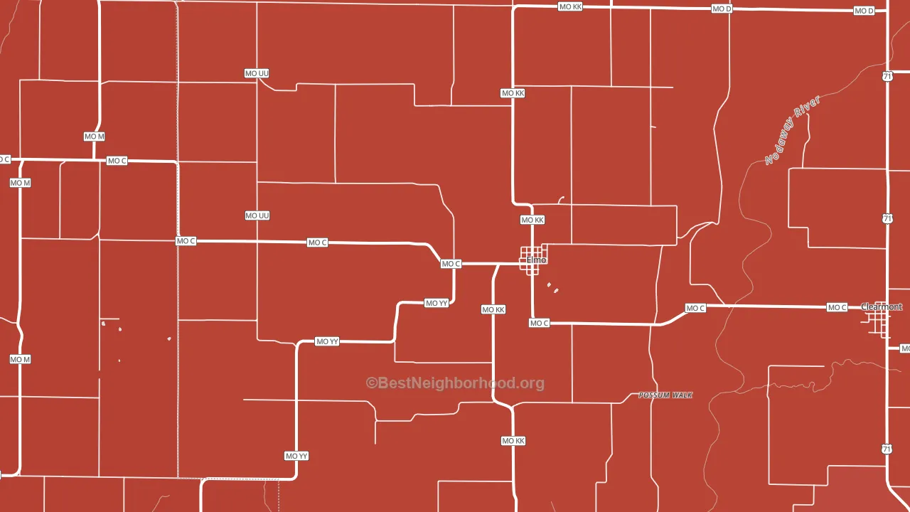 Elmo, MO block-group political-lean map