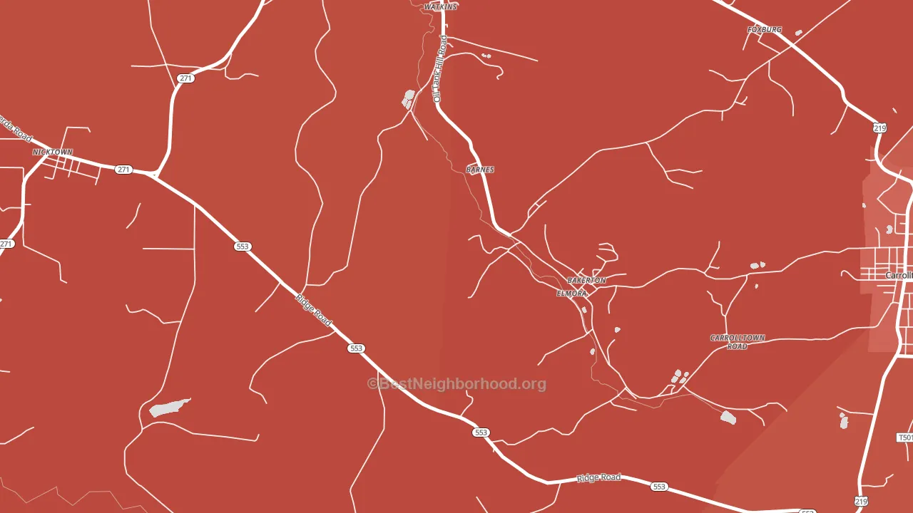 Elmora, PA block-group political-lean map