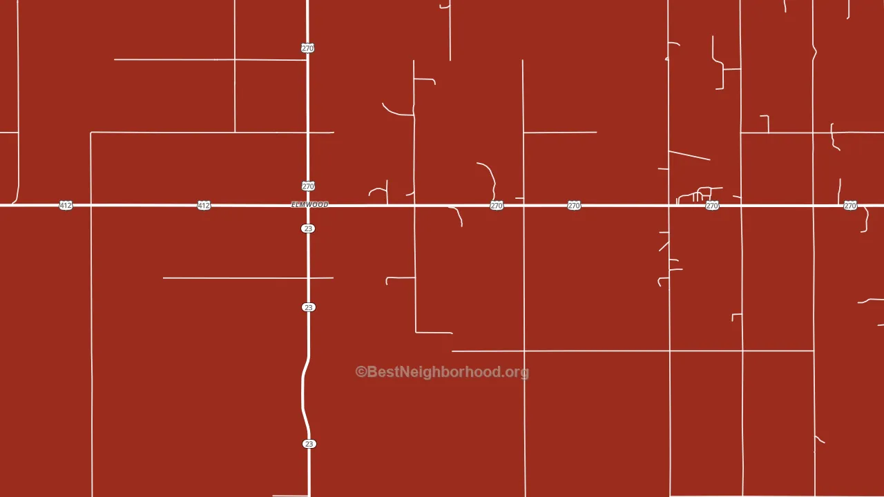 Elmwood, OK block-group political-lean map