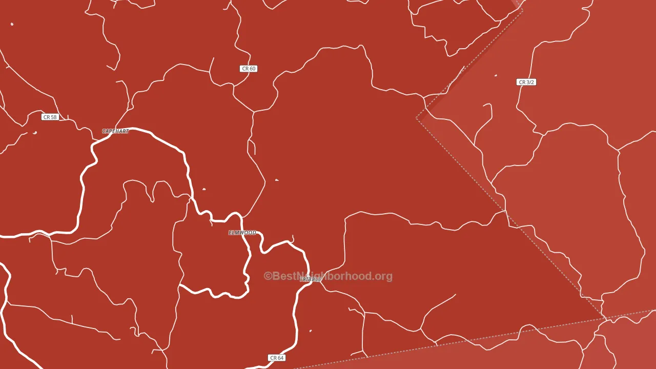 Elmwood, WV block-group political-lean map