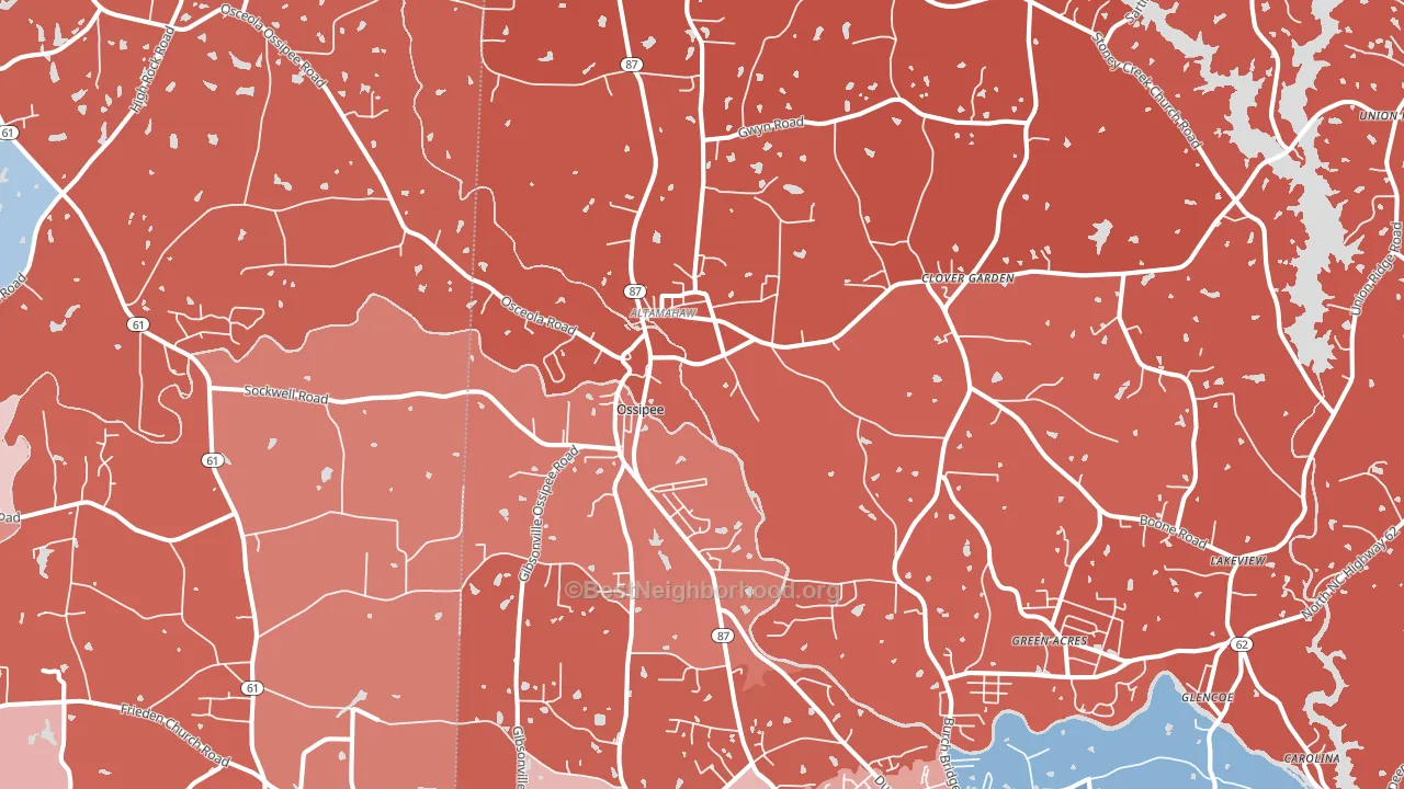 Elon College, NC block-group political-lean map