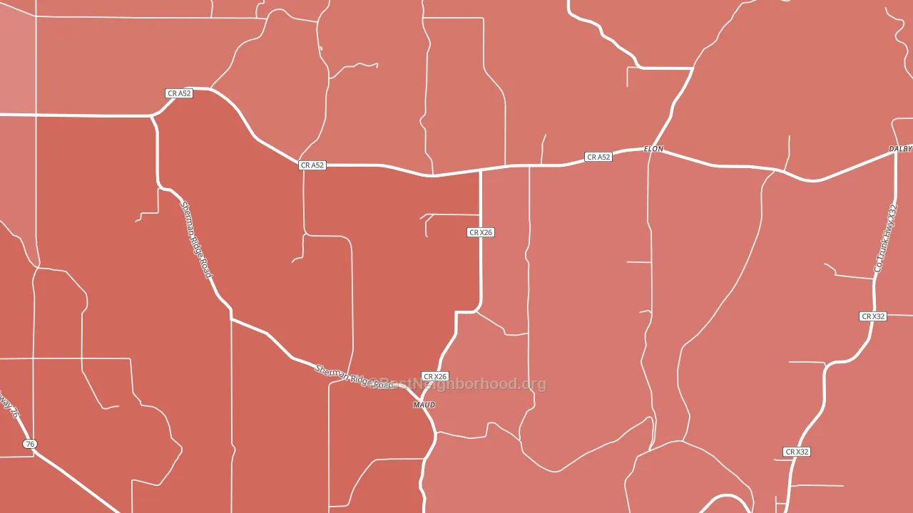 Elon, IA block-group political-lean map