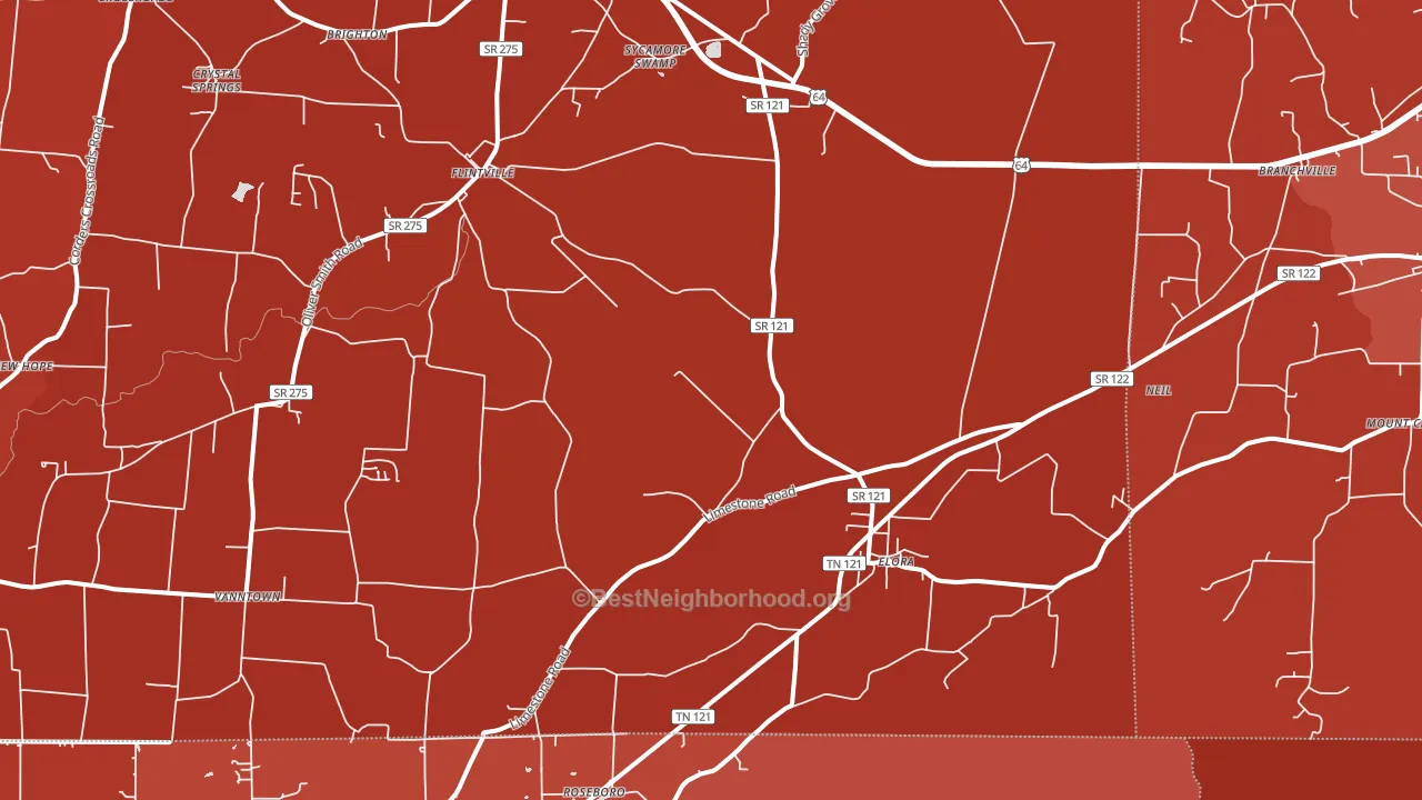 Elora, TN block-group political-lean map