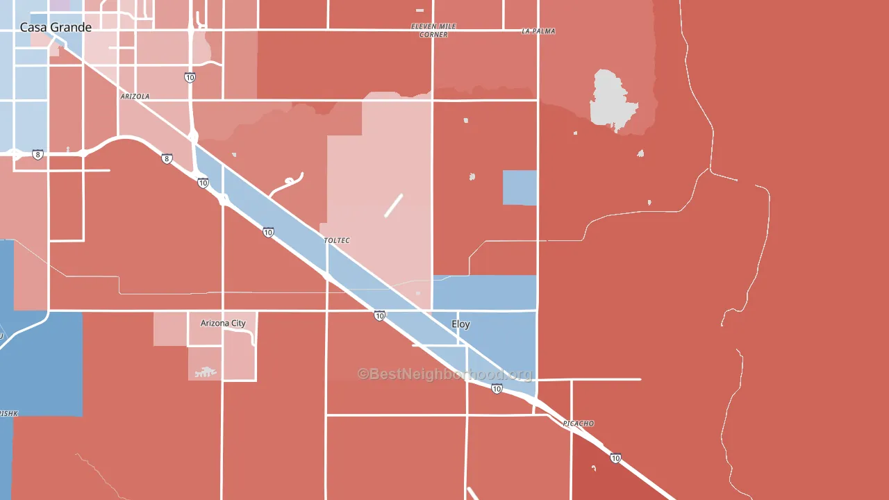 Eloy, AZ block-group political-lean map