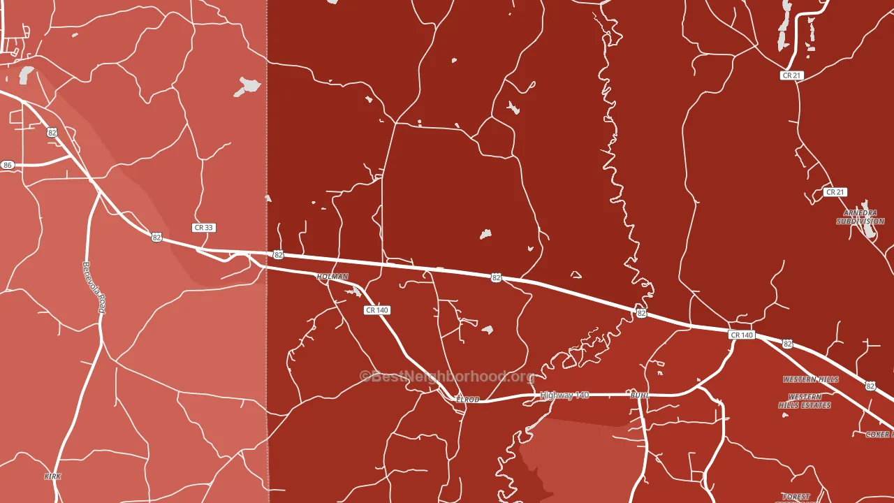 Elrod, AL block-group political-lean map