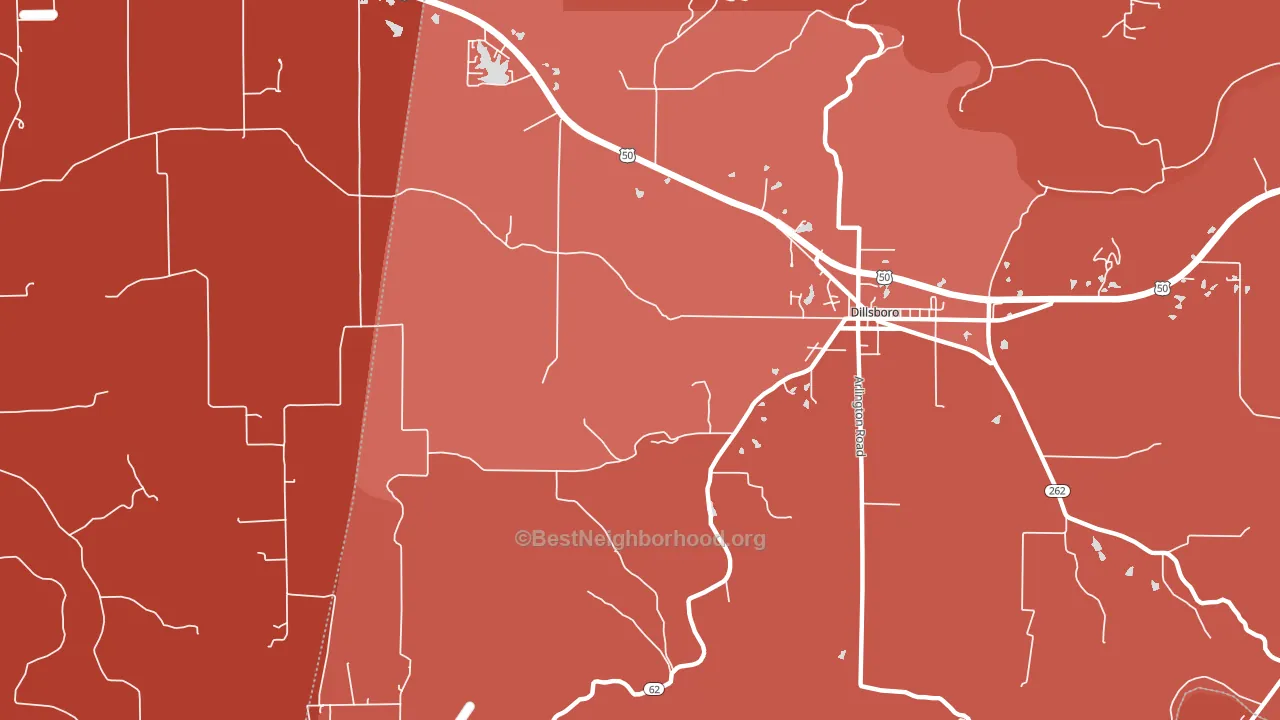 Elrod, IN block-group political-lean map