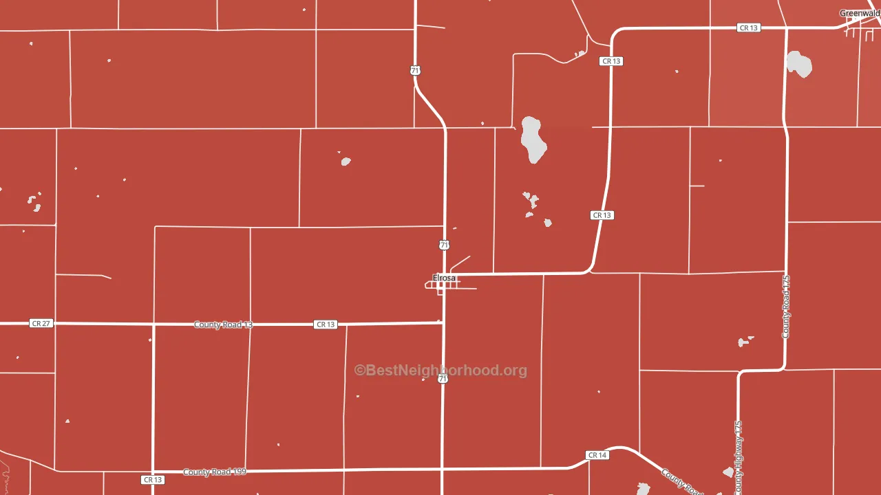 Elrosa, MN block-group political-lean map