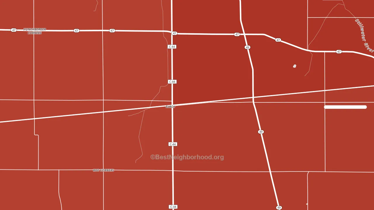 Elroy, OH block-group political-lean map