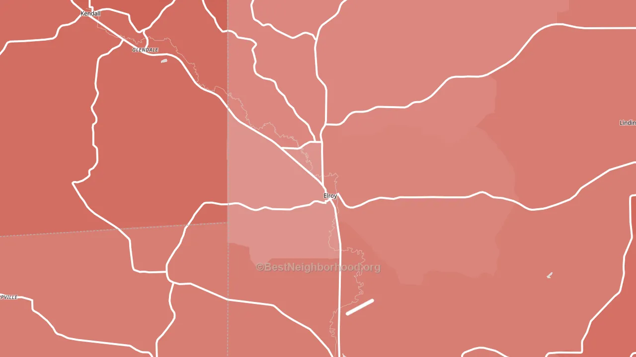 Elroy, WI block-group political-lean map