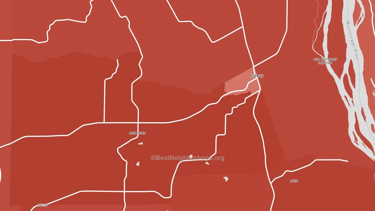 Elsberry, MO block-group political-lean map