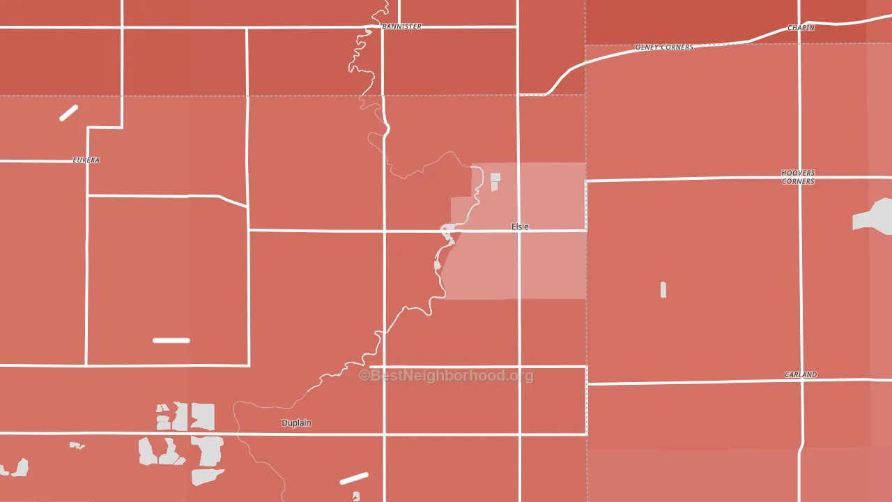 Elsie, MI block-group political-lean map