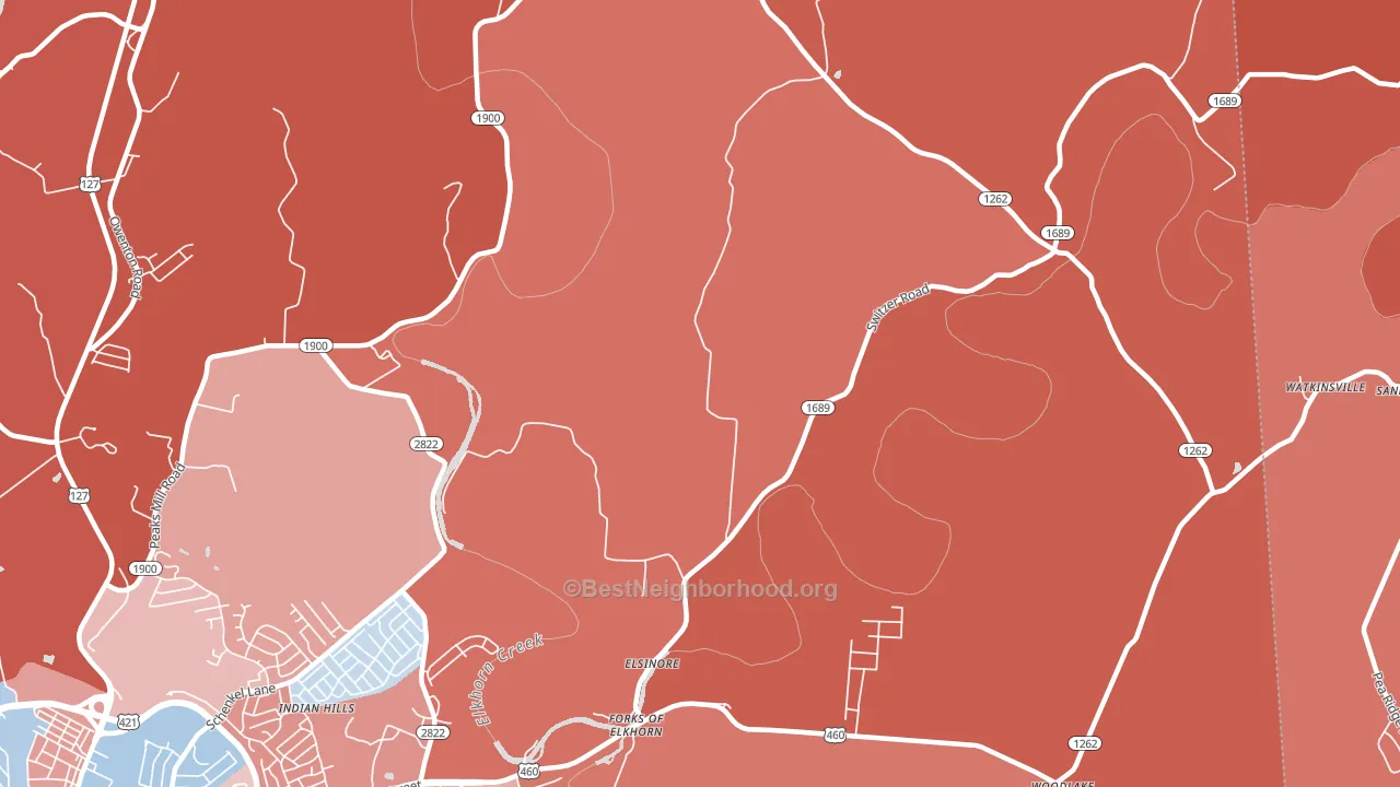 Elsinore, KY block-group political-lean map