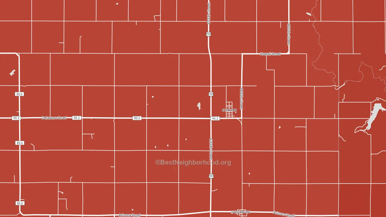 Elsmore, KS block-group political-lean map