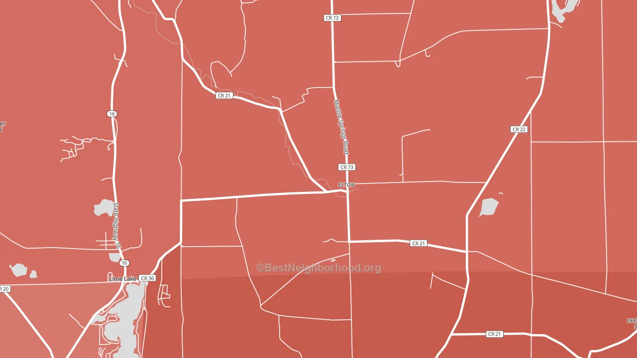 Elton, NY block-group political-lean map