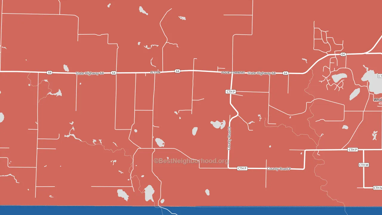 Elton, WI block-group political-lean map