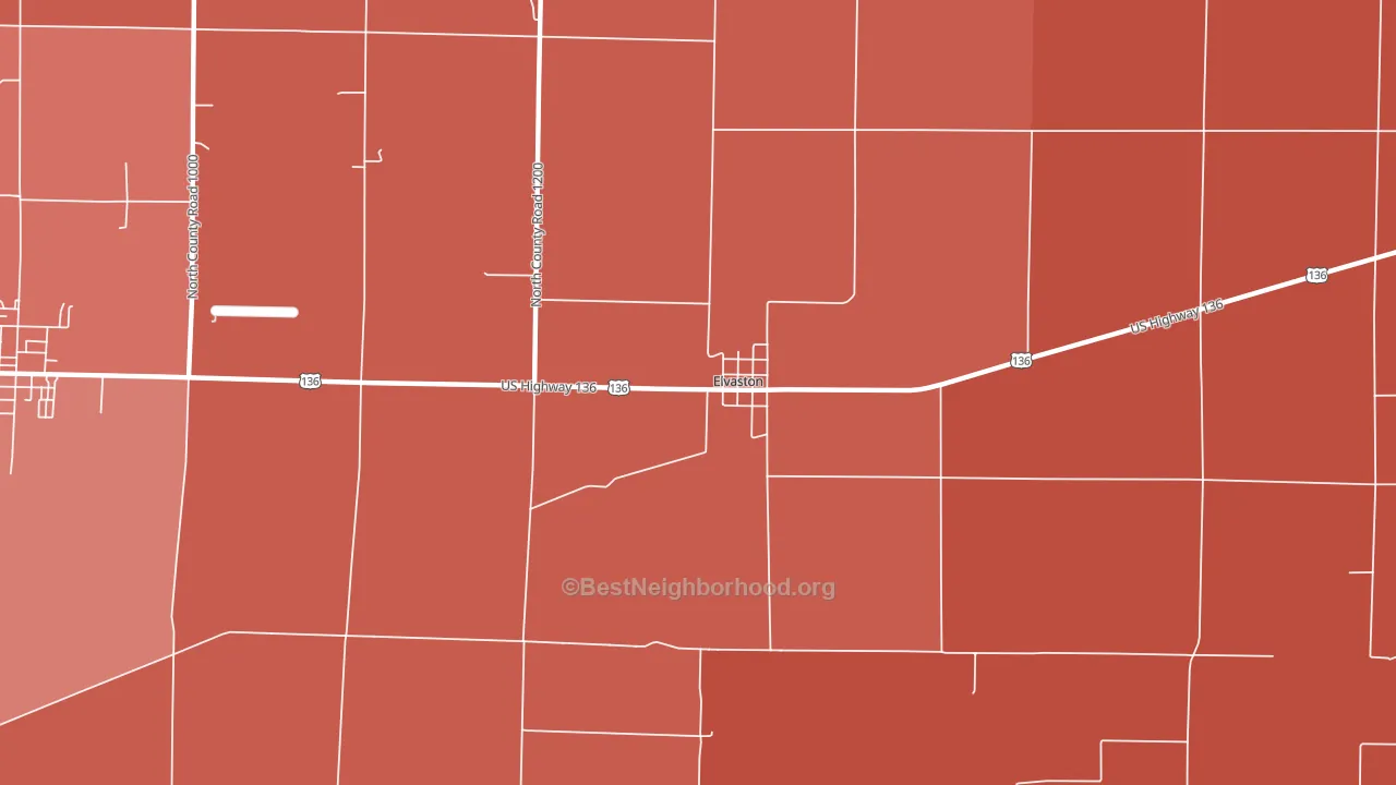Elvaston, IL block-group political-lean map